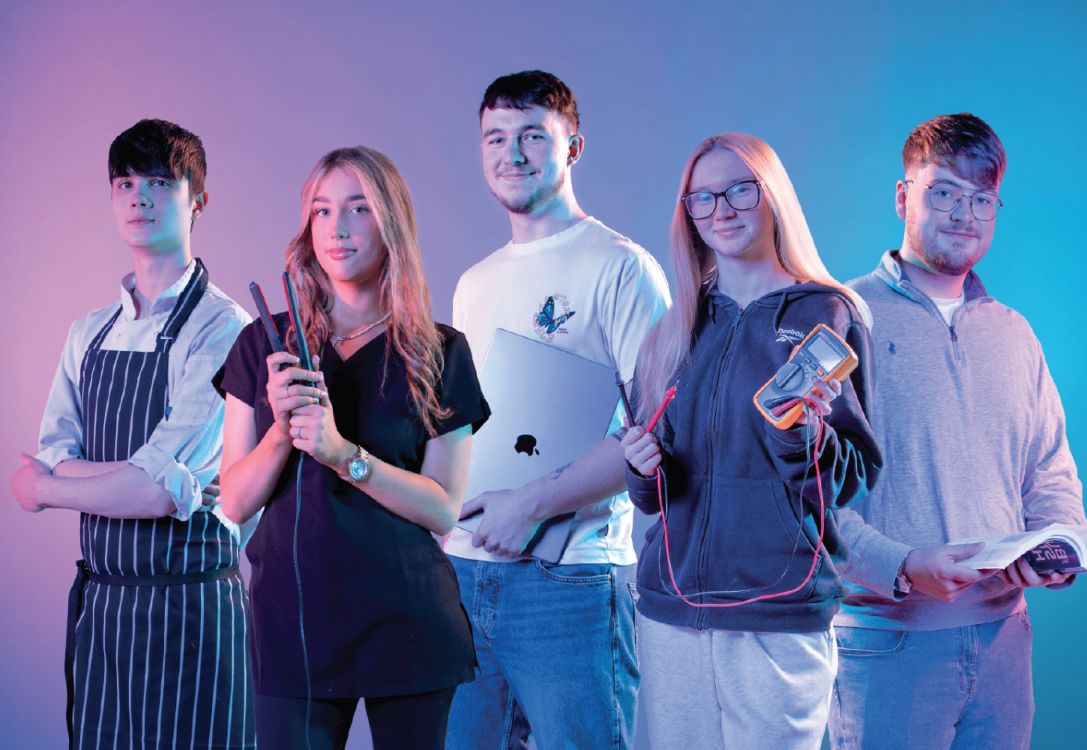 SERC students on a colourful background